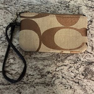 Coach wristlet, wallet. Brown and tan.